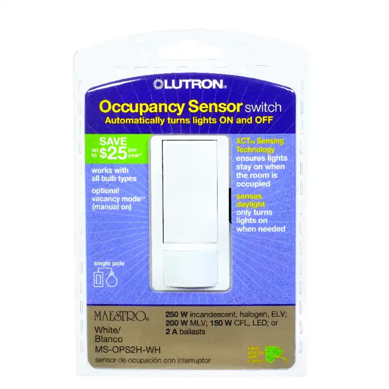 Lutron Maestro Occupancy 2 Amps Single Pole Motion Sensor Switch White 1 Pk