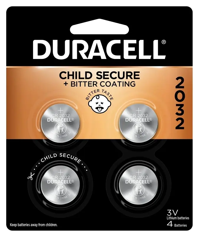 Duracell Lithium Coin 2032 3 V 225 MAh Security And Electronic Battery 4 Pk