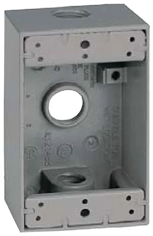 B-5v 1-gang Weatherproof Electrical Outlet Box With 3 Knockouts