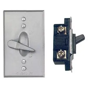 Bwf Ts-11v Weatherproof Toggle Switch Cover, 1-gang, Metal, Gray, 4-9/16 In X 2-13/16 In