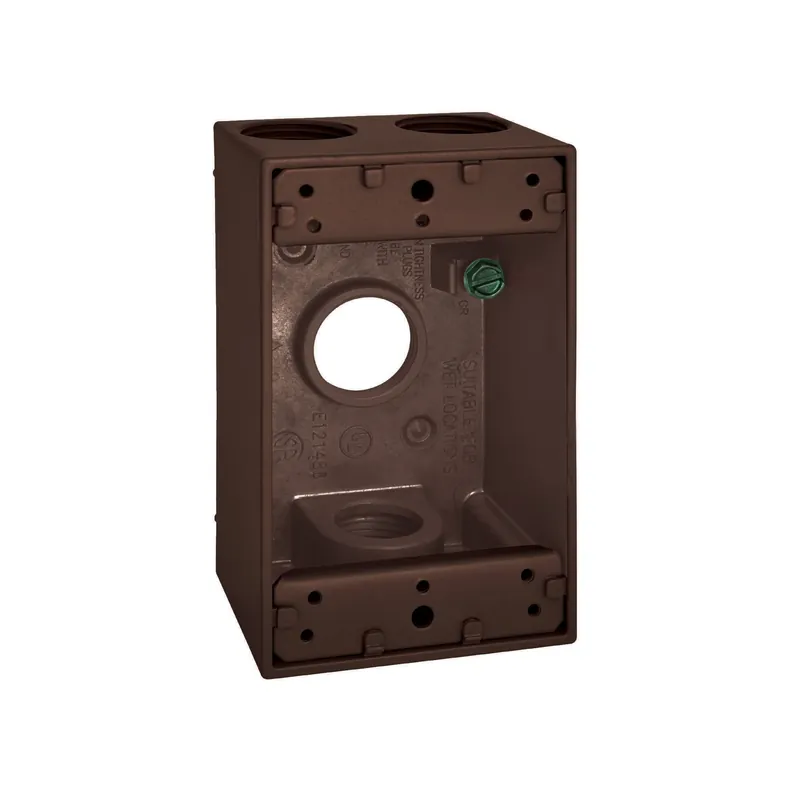 18 Cu In Rectangle Metallic 1 Gang Weatherproof Box Bronze
