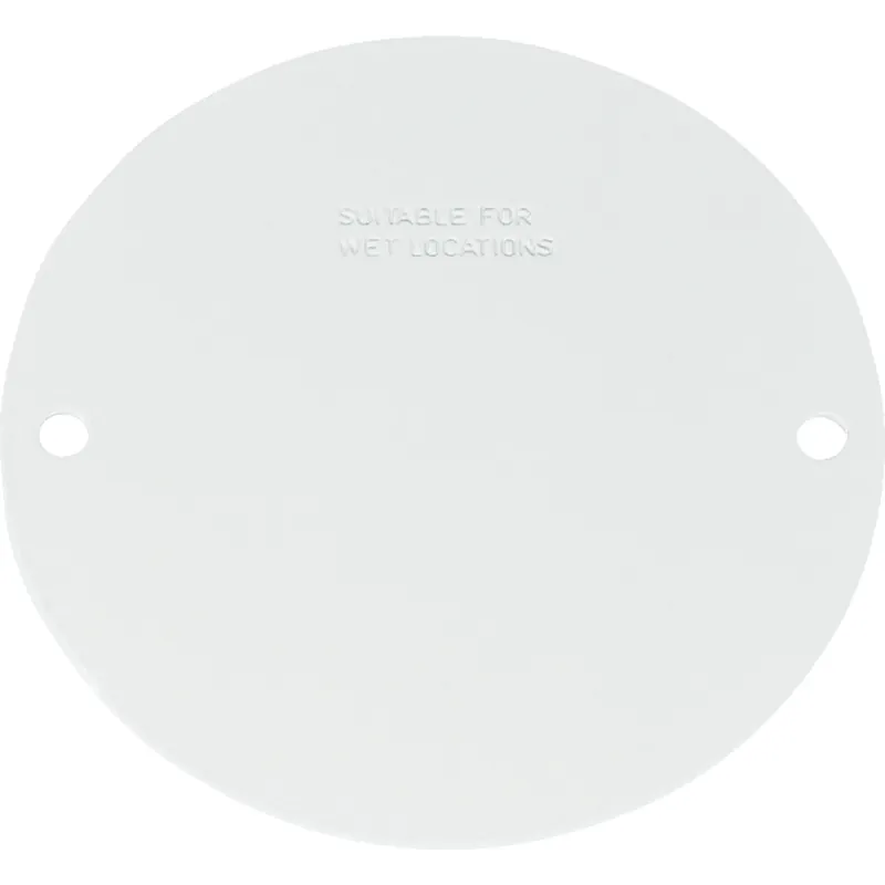 Round Steel Flat Box Cover For Wet Locations, Model 14241wh