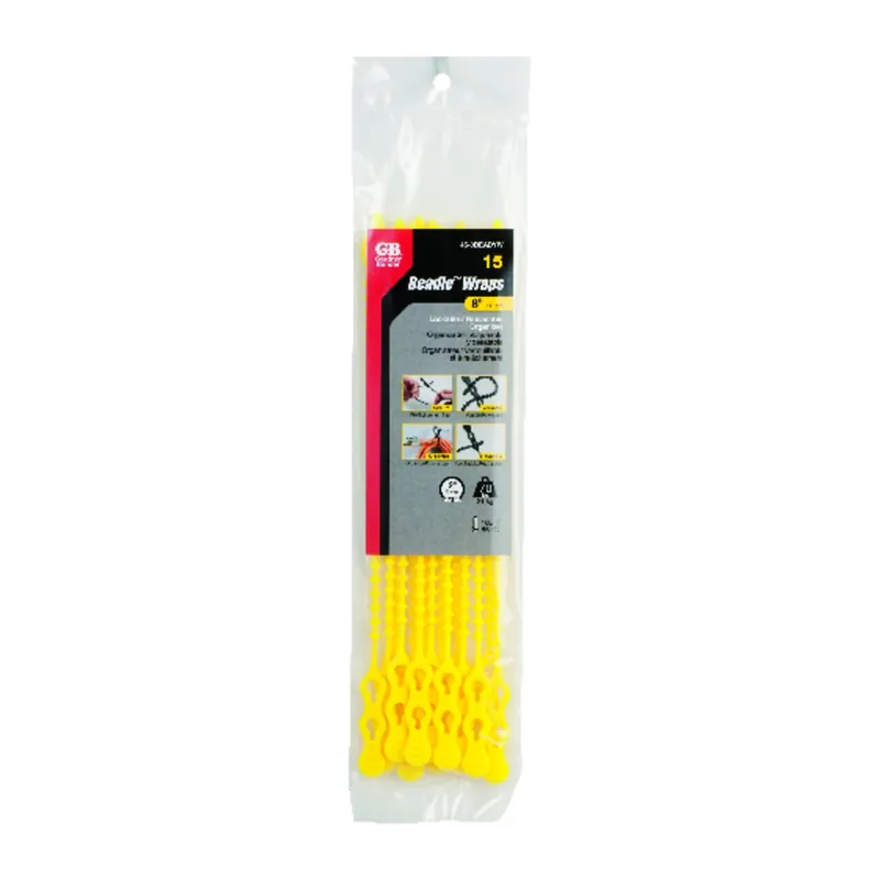 Gardner Bender 12 In. L Yellow Beaded Cable Tie 15 Pk