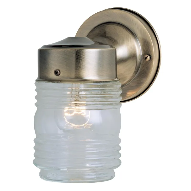 1-light Antique Brass Clear Wall Sconce - Model 66839