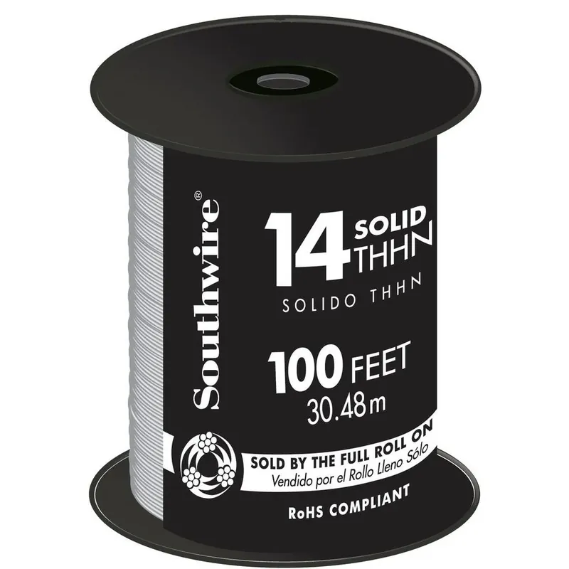 100 Ft. 14/1 Solid Thhn Building Wire - Copper Conductor, Indoor Use