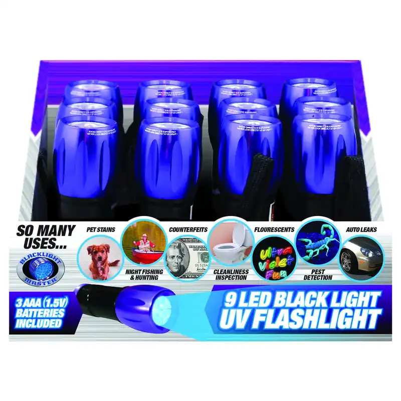15 Lumens Black/purple Led Uv Flashlight Model 302490