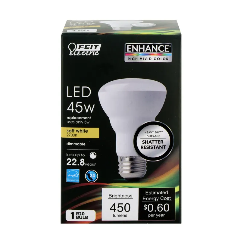 Feit R20 E26 (Medium) LED Bulb Soft White 45 Watt Equivalence 1 Pk