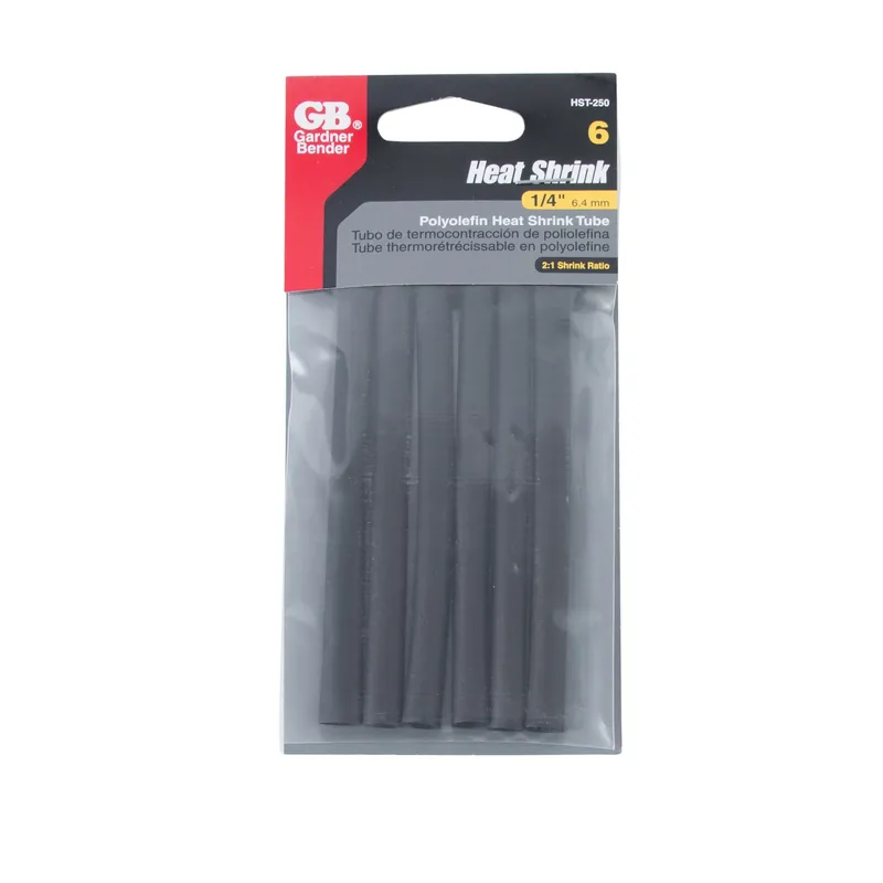 Gardner Bender 1/4 In. D Heat Shrink Tubing Black 6 Pk