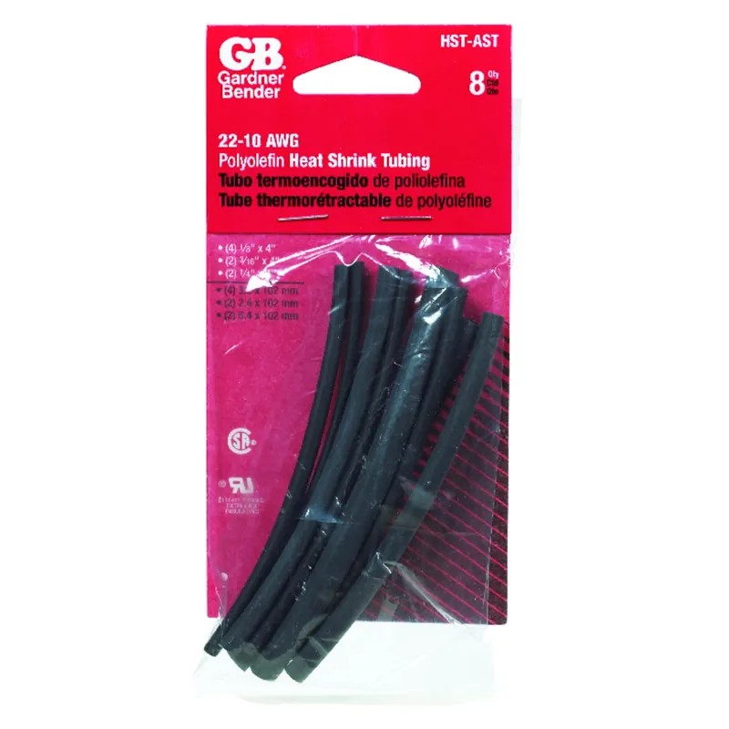 Gardner Bender Heat Shrink Tubing Black 8 Pk