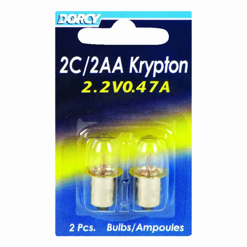 Dorcy 2C/2AA Clear Krypton Flashlight Bulb 2.2 V Bayonet Base