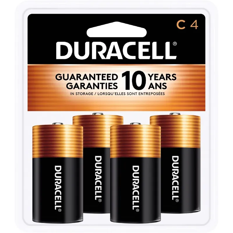 Duracell Coppertop C Alkaline Batteries 4 Pk Carded