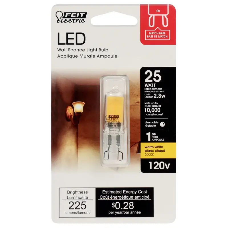 FEIT Electric Wedge G9 LED Bulb Soft White 25 Watt Equivalence 1 Pk