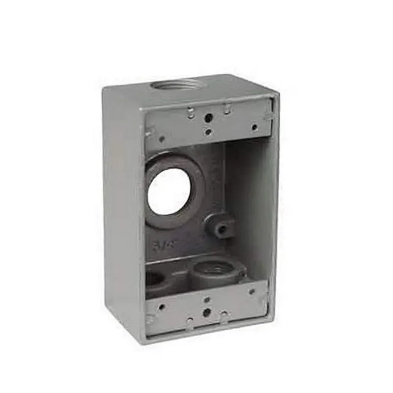 Single Gang Deep Outlet Box, Weatherproof, Gray