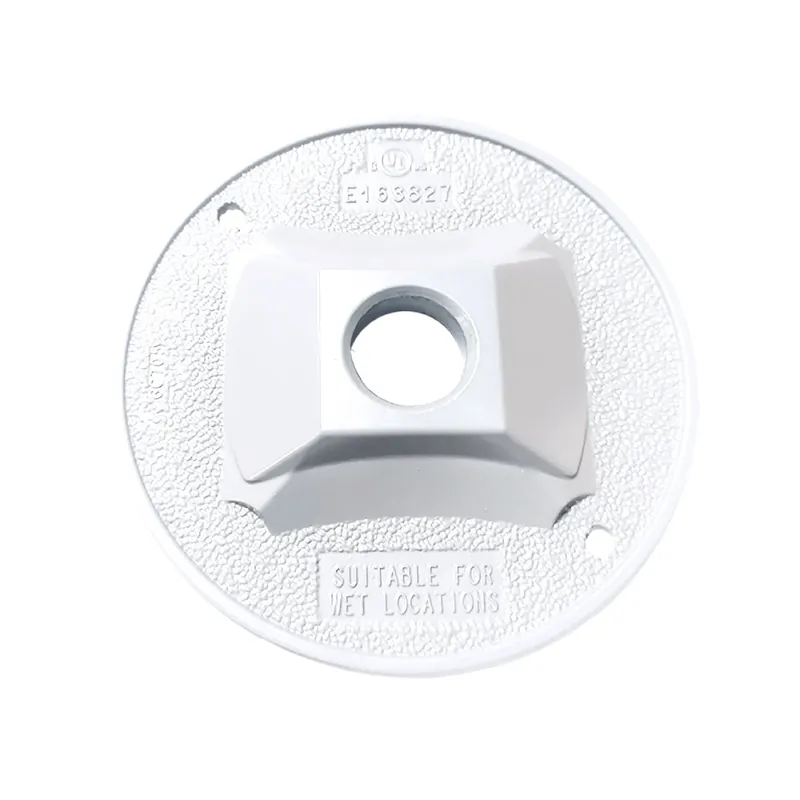 Round Metal Lampholder Cover For Wet Locations, Model 14381wh