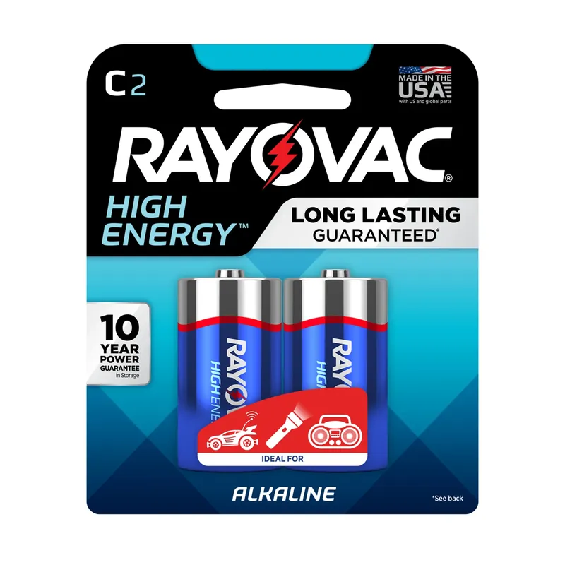 Rayovac High Energy C Alkaline Batteries 2 Pk Carded