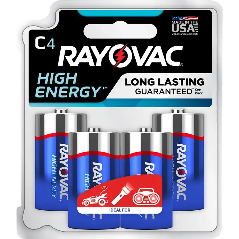 Rayovac High Energy C Alkaline Batteries 4 Pk Carded