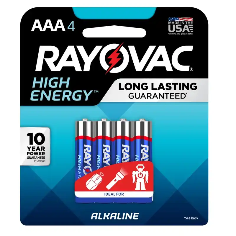 Rayovac High Energy AAA Alkaline Batteries 4 Pk Carded