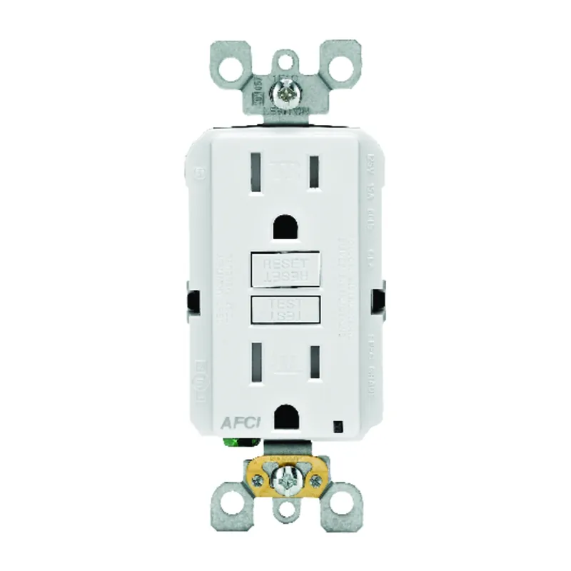 Leviton SmartlockPro 15 Amps 125 V Duplex White AFCI Outlet 5-15R 1 Pk