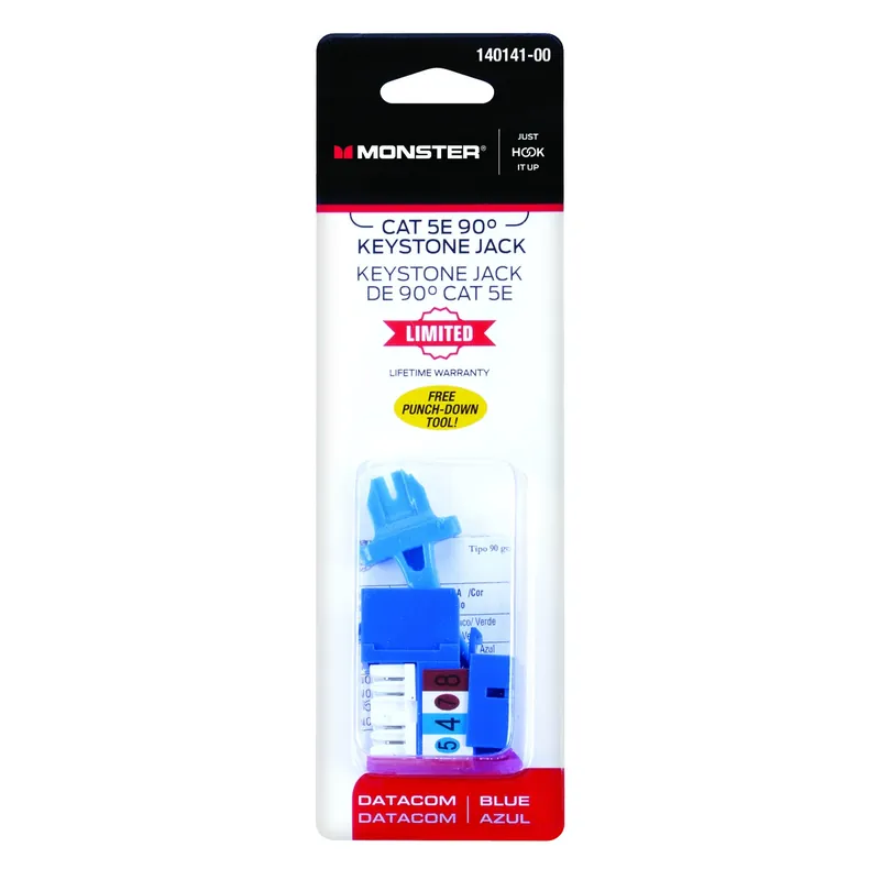 Monster Just Hook It Up Cat-5E Keystone Jack 350 MHz 1 Pk