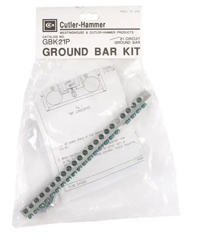 Cutler-hammer 21 Circuit Bolt-on Mount Ground Bar Kit Model Gbk21p