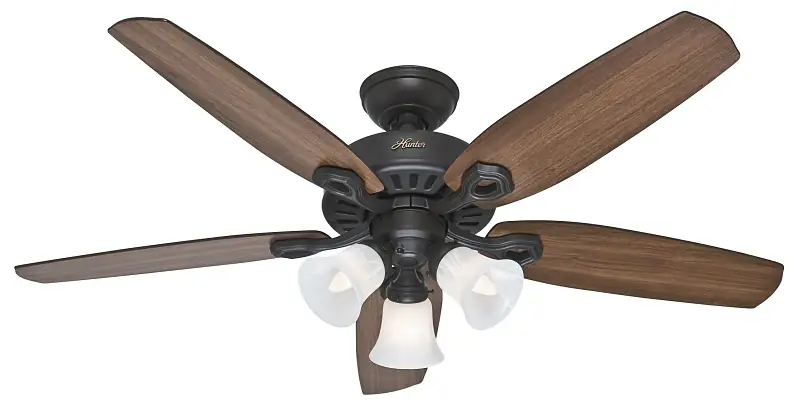 Builder Plus Ceiling Fan With Light, Bronze, 5 Blades, 52-In.