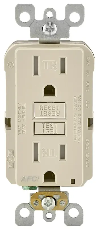 Leviton SmartlockPro 15 Amps 120 V Light Almond AFCI Outlet 5-15R 1 Pk