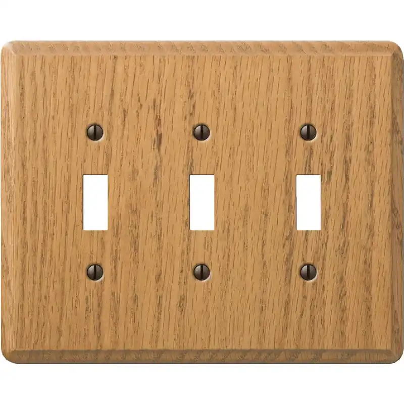 Amerelle Contemporary Brown 3 Gang Wood Toggle Wall Plate 1 Pk