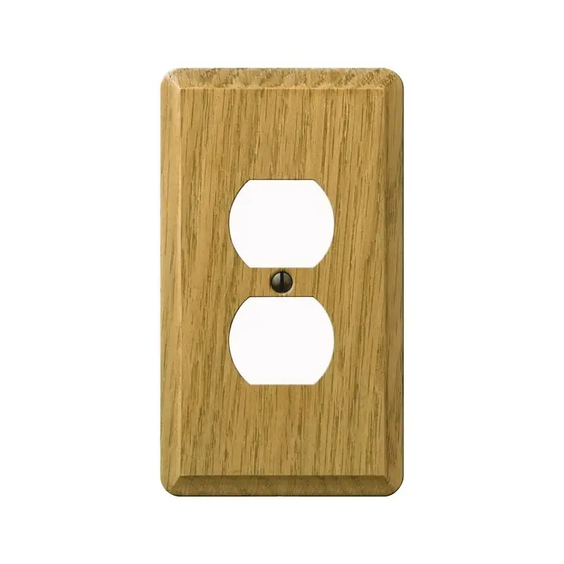 Amerelle Contemporary Brown 1 Gang Wood Duplex Wall Plate 1 Pk