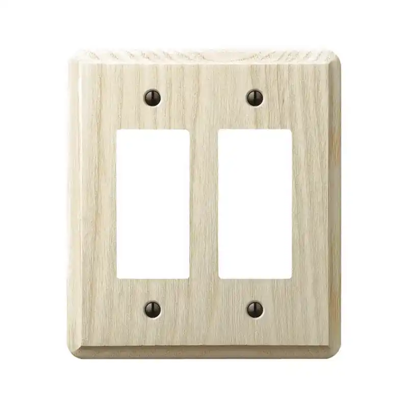 Amerelle Contemporary Unfinished Beige 2 Gang Wood Decorator Wall Plate 1 Pk