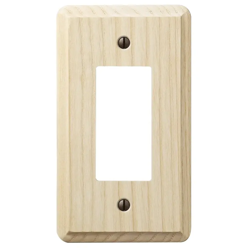 Amerelle Contemporary Unfinished Beige 1 Gang Wood Decorator Wall Plate 1 Pk