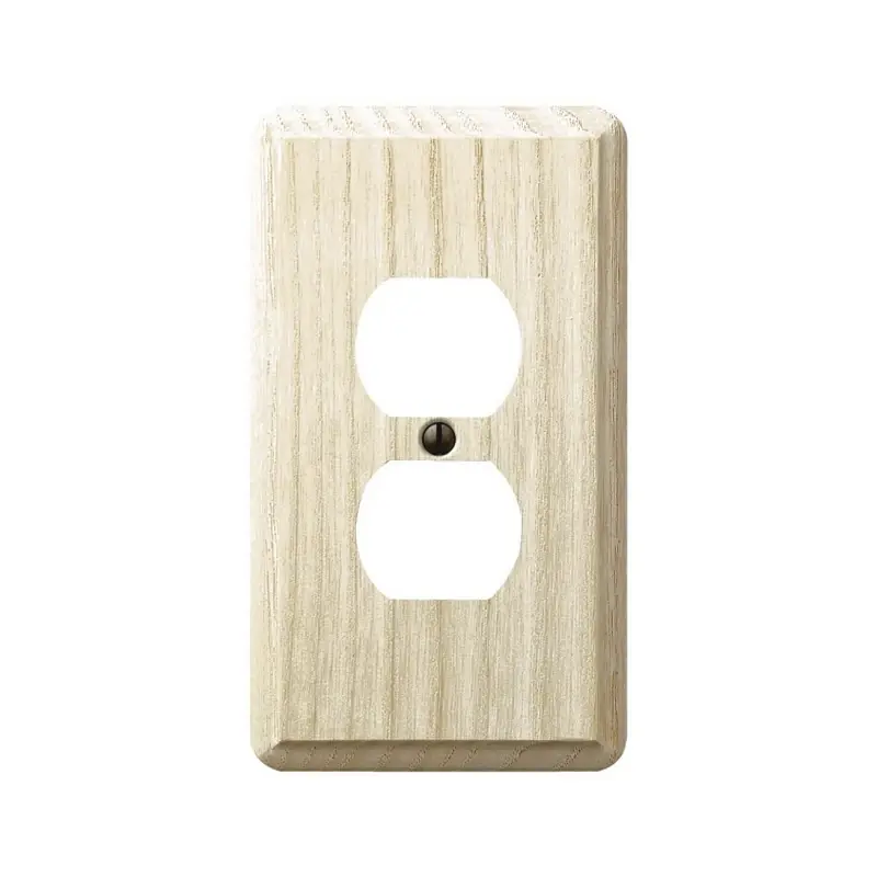 Amerelle Contemporary Unfinished Beige 1 Gang Wood Duplex Wall Plate 1 Pk