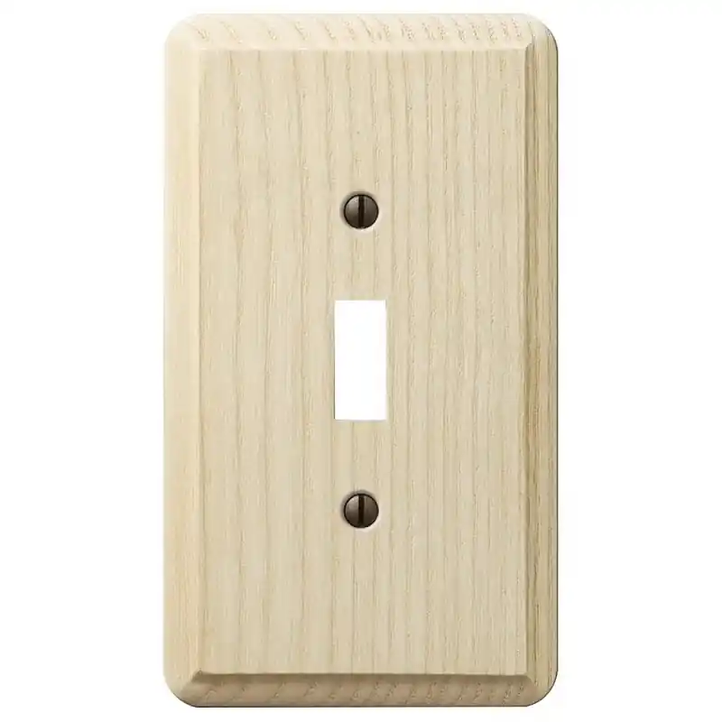 Amerelle Contemporary Unfinished Beige 1 Gang Wood Toggle Wall Plate 1 Pk