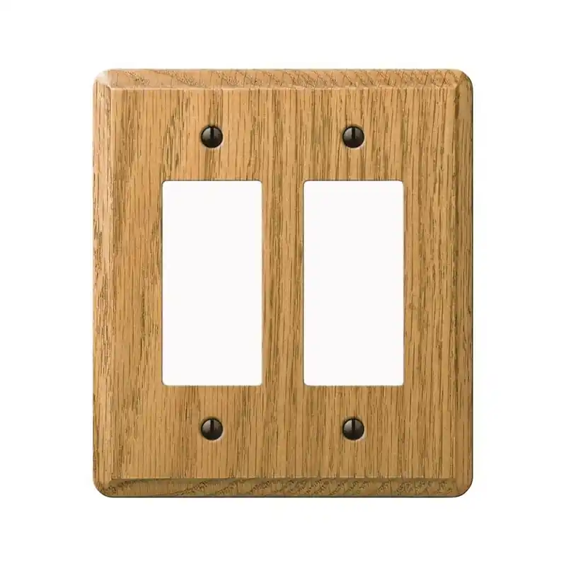 Amerelle Contemporary Brown 2 Gang Wood Decorator Wall Plate 1 Pk