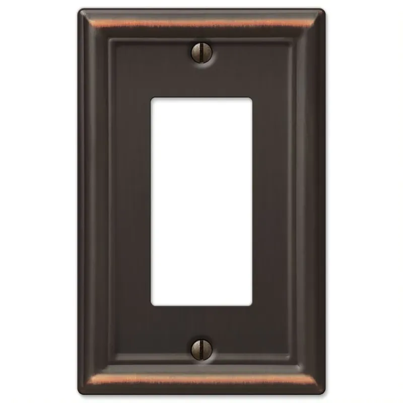 Amerelle Chelsea Aged Bronze 1 Gang Stamped Steel Decorator Wall Plate 1 Pk