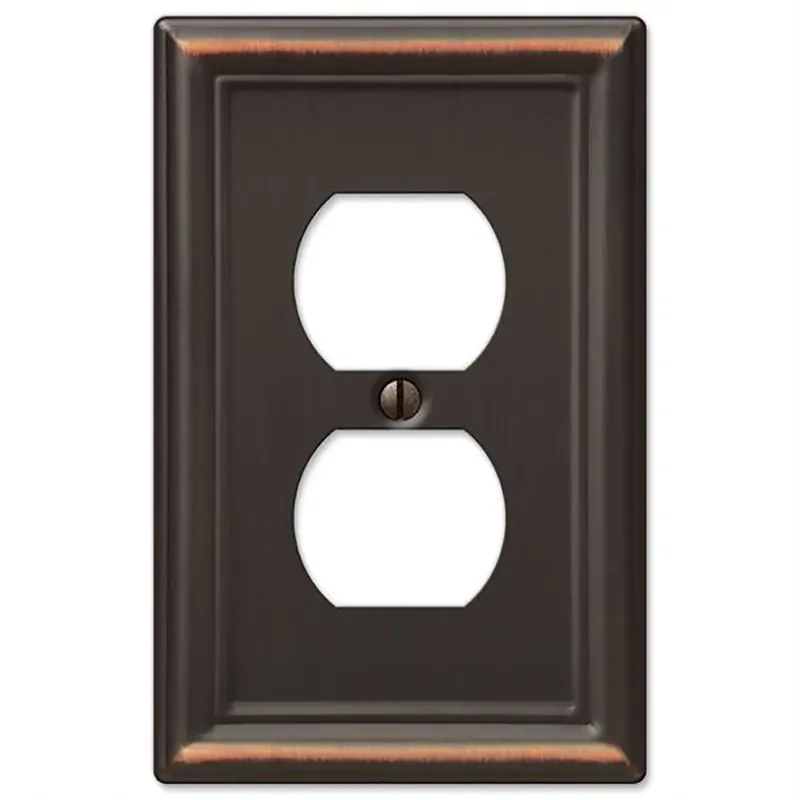 Amerelle Chelsea Aged Bronze 1 Gang Stamped Steel Duplex Wall Plate 1 Pk