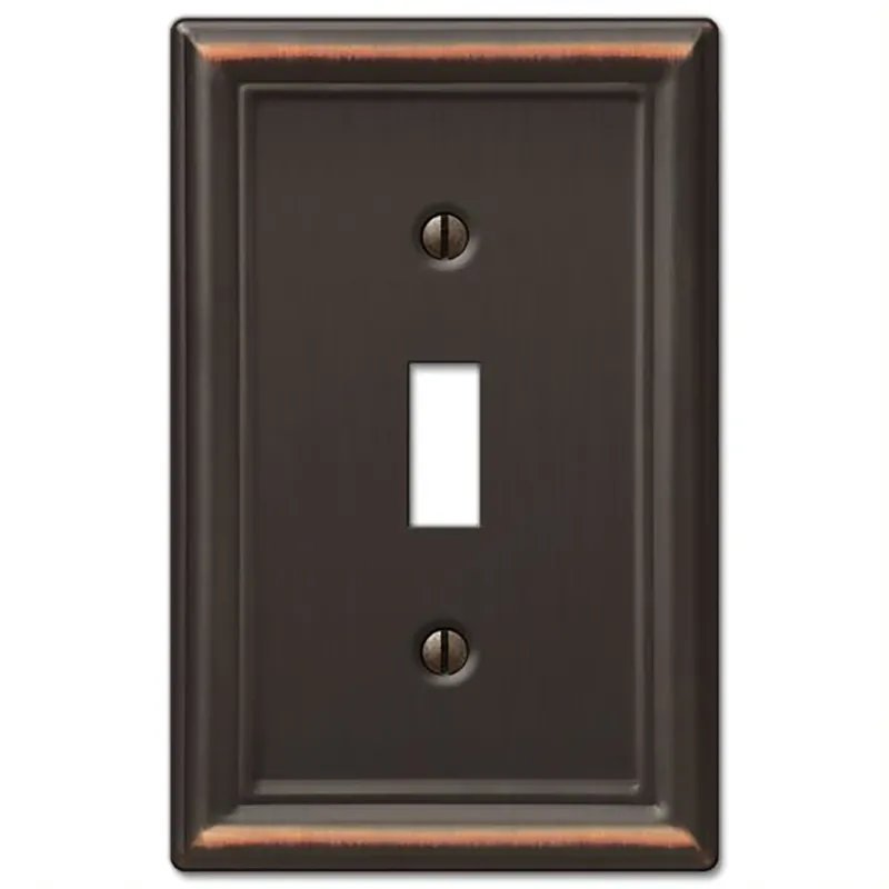 Amerelle Chelsea Aged Bronze 1 Gang Stamped Steel Toggle Wall Plate 1 Pk