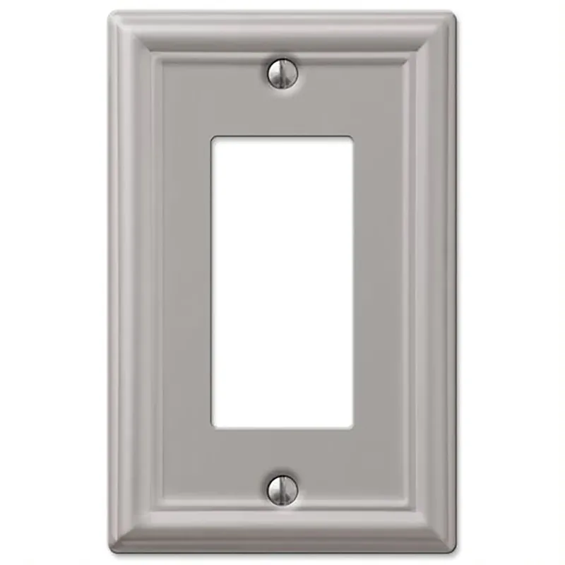 Amerelle Chelsea Brushed Nickel 1 Gang Stamped Steel Decorator Wall Plate 1 Pk