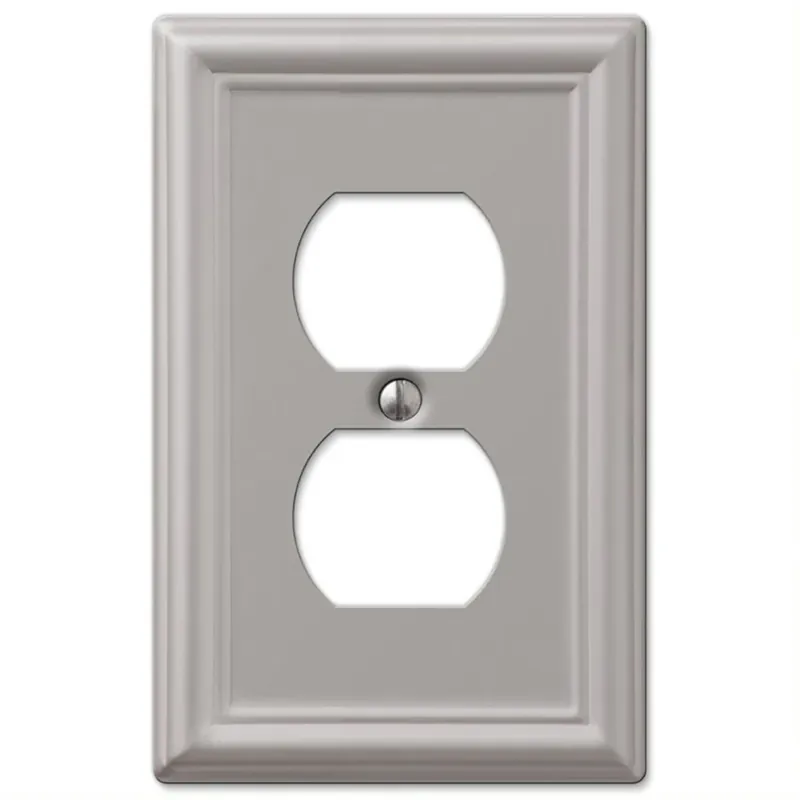 Amerelle Chelsea Brushed Nickel 1 Gang Stamped Steel Duplex Wall Plate 1 Pk