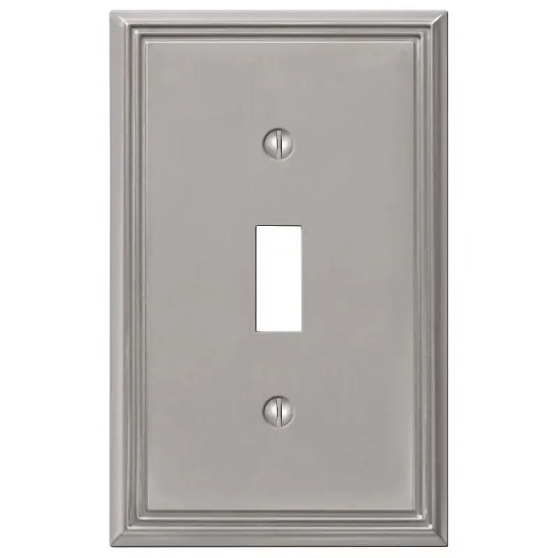 Amerelle Metro Brushed Nickel 1 Gang Die-Cast Metal Toggle Wall Plate 1 Pk