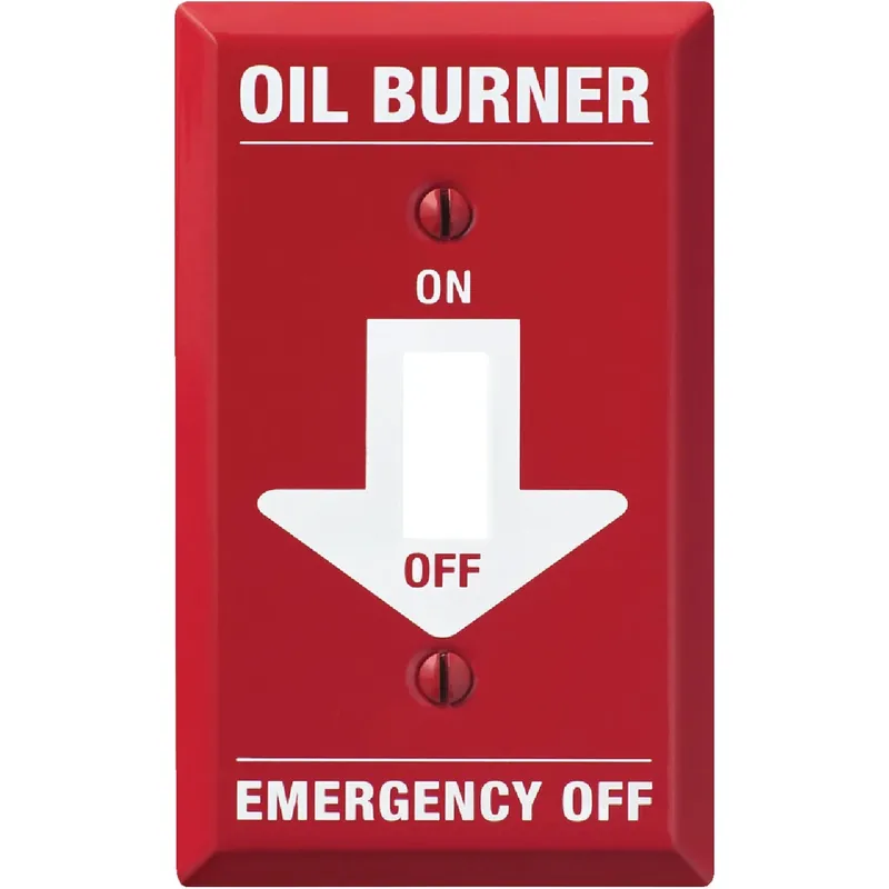 Amerelle Pro Oil Burner Red/White 1 Gang Stamped Steel Toggle Oil Burner Wall Plate 1 Pk