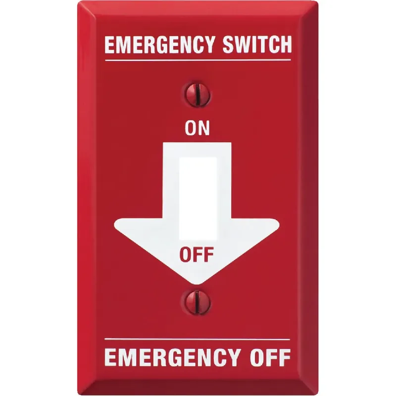 Amerelle Pro Emergency Red/White 1 Gang Stamped Steel Toggle Emergency Switch Wall Plate 1 Pk