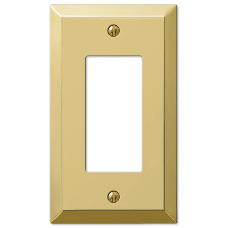 Amerelle Century Polished Brass 1 Gang Stamped Steel Decorator Wall Plate 1 Pk
