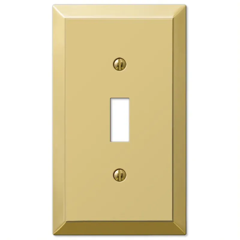 Amerelle Century Polished Bronze 1 Gang Stamped Steel Toggle Wall Plate 1 Pk