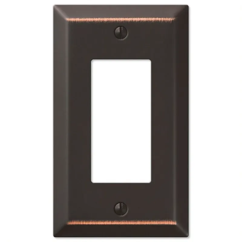 Amerelle Century Aged Bronze 1 Gang Stamped Steel Decorator Wall Plate 1 Pk