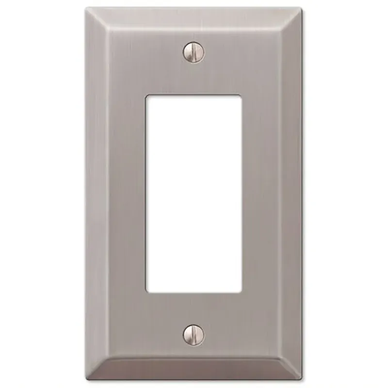Amerelle Century Brushed Nickel 1 Gang Stamped Steel Decorator Wall Plate 1 Pk