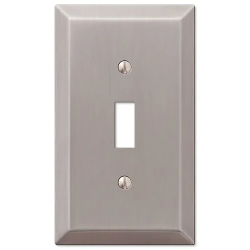 Amerelle Century Brushed Nickel 1 Gang Stamped Steel Toggle Wall Plate 1 Pk