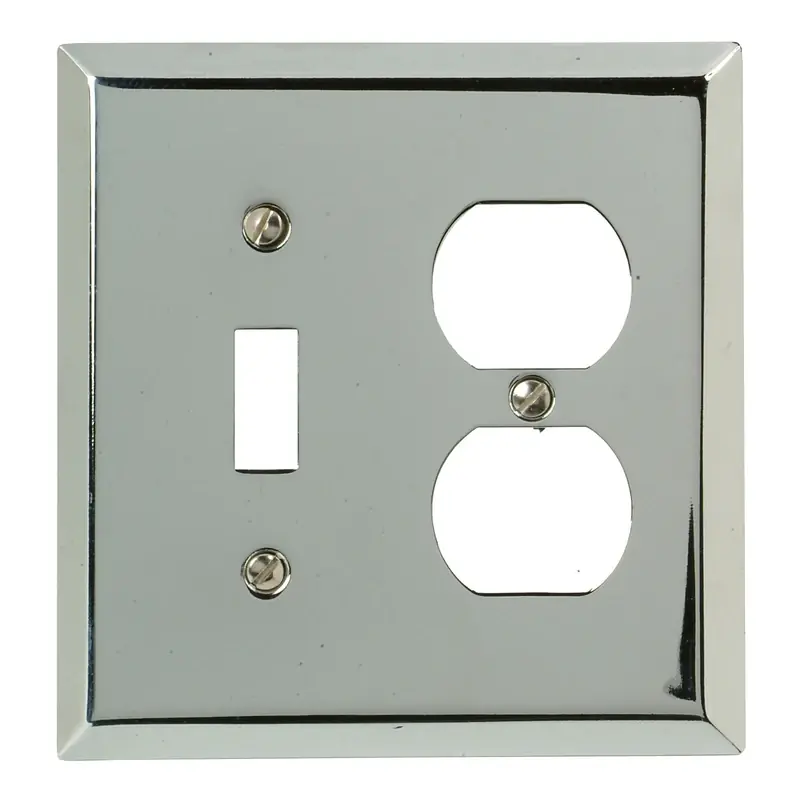 Amerelle Century Polished Chrome 2 Gang Stamped Steel Duplex/Toggle Wall Plate 1 Pk