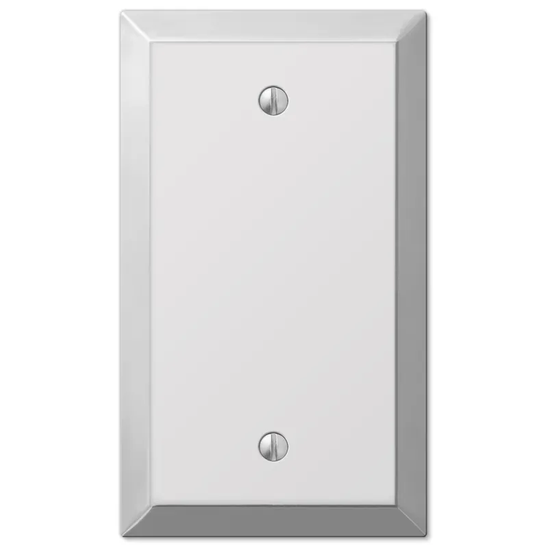 Amerelle Century Polished Chrome 1 Gang Stamped Steel Blank Wall Plate 1 Pk
