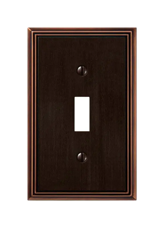 Amerelle Metro Aged Bronze 1 Gang Die-Cast Metal Toggle Wall Plate 1 Pk