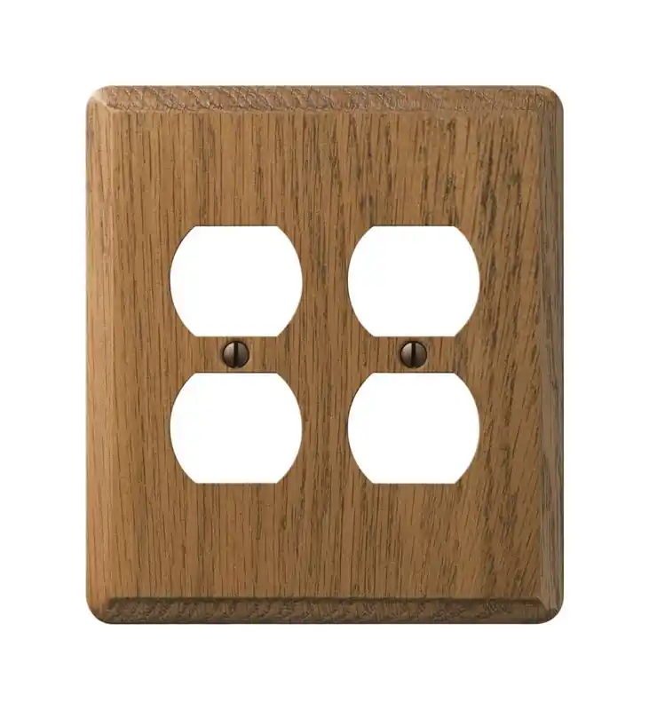 Amerelle Contemporary Brown 2 Gang Wood Duplex Wall Plate 1 Pk